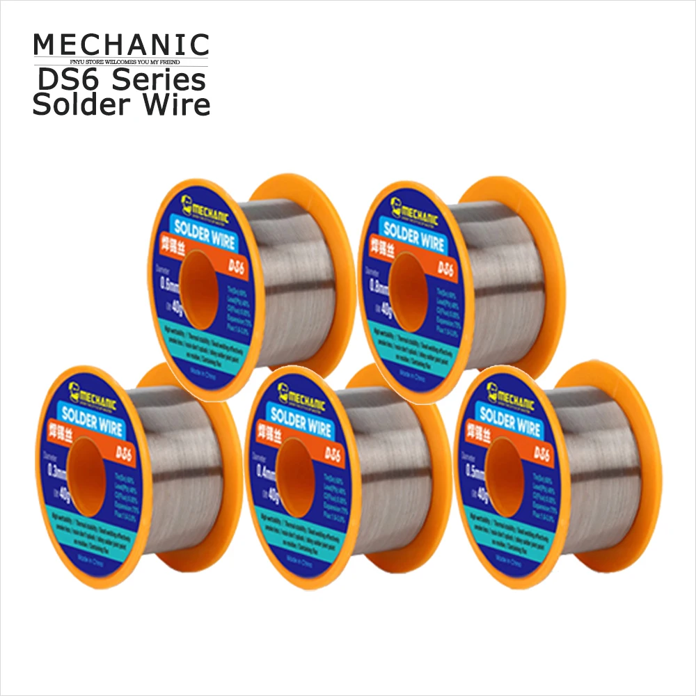 Solder Wire MECHANIC SD6 40g 0.3 0.4 0.5 0.6 0.8 Mm Electronic Soldering Lron Welding High Purity No-clean Rosin Solder Silk
Solder Wire MECHANIC SD6 40g 0.3 0.4 0.5 0.6 0.8 Mm Electronic Soldering Lron Welding High Purity No-clean Rosin Solder Silk