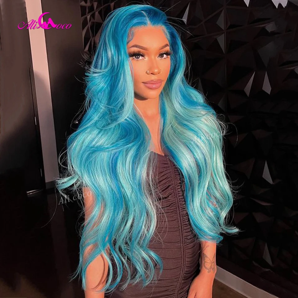 Highlights 613 Colored Real Human Hair Ocean Blue Transparent Invisible HD Lace Front Wigs 13X6 Body Wave Pre Plucked for Women
Highlights 613 Colored Real Human Hair Ocean Blue Transparent Invisible HD Lace Front Wigs 13X6 Body Wave Pre Plucked for Women