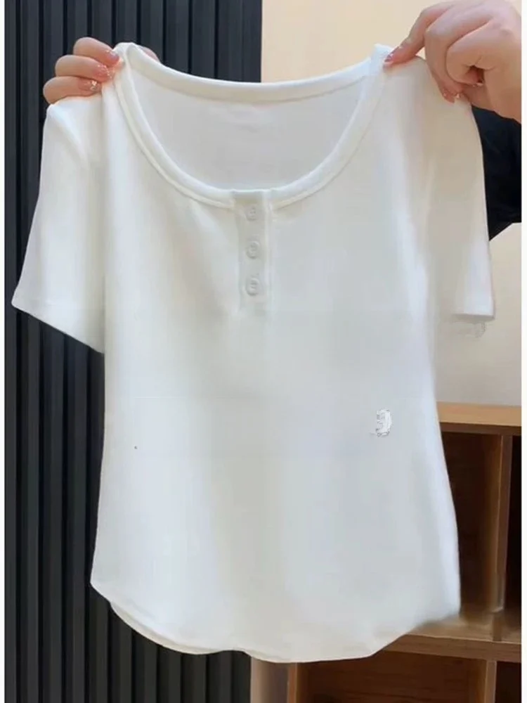 Новая летняя женская облегающая футболка ort Sve oulder Design Base irt, универсальный топ для похудения с неровным подолом
Новая летняя женская облегающая футболка ort Sve oulder Design Base irt, универсальный топ для похудения с неровным подолом