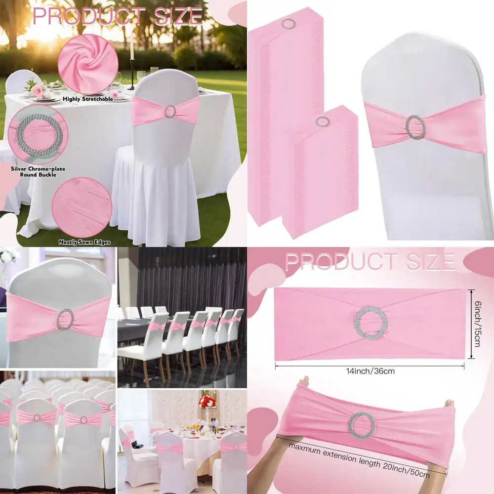 150pcs Pink Spandex Chair Sashes with Buckle for Wedding, Party & Event Decor
150pcs Pink Spandex Chair Sashes with Buckle for Wedding, Party & Event Decor