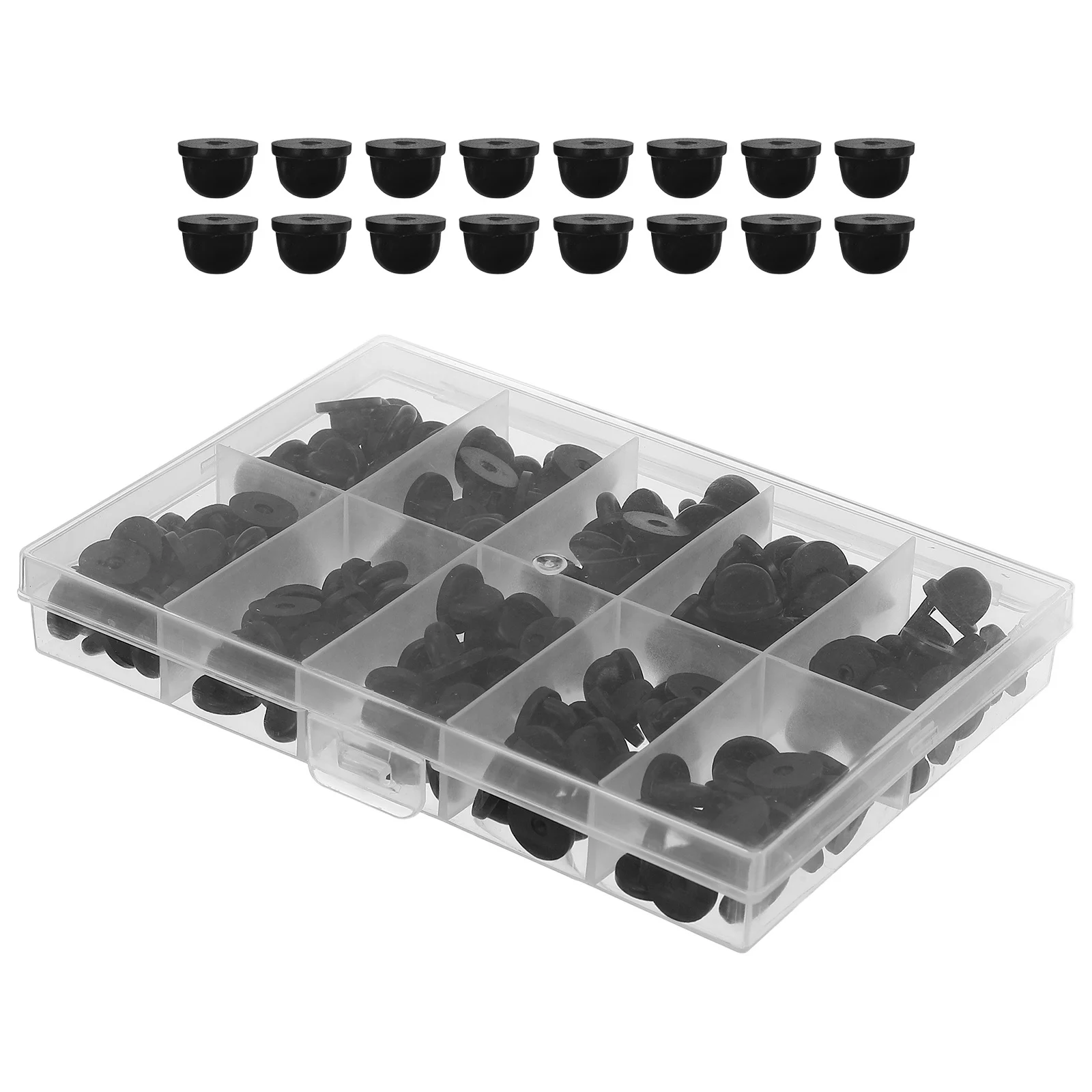 150pcs Locking Pin Backs Rubber Flexible Secure Clasps For Name Tags Enamel Pins Badges Brooches Storage Case Included
150pcs Locking Pin Backs Rubber Flexible Secure Clasps For Name Tags Enamel Pins Badges Brooches Storage Case Included