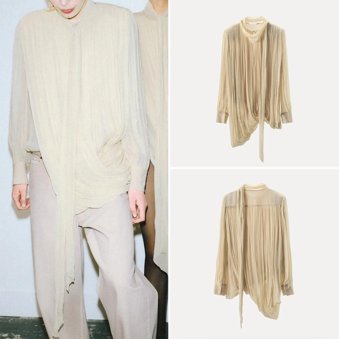 Slimming Casual Pleated Shoulder Pad Women's Shirt Fashionable Individuality Summer New Arrival ZADATA Loose Fit Long Sleeve
Slimming Casual Pleated Shoulder Pad Women's Shirt Fashionable Individuality Summer New Arrival ZADATA Loose Fit Long Sleeve