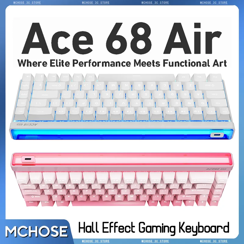 MCHOSE ACE 68 Air HE Gaming Keyboard Hall Effect Switch Support 1kHz-8kHz Adjustable Polling Rate 0.005mm RT Accuracy RGB Box
MCHOSE ACE 68 Air HE Gaming Keyboard Hall Effect Switch Support 1kHz-8kHz Adjustable Polling Rate 0.005mm RT Accuracy RGB Box