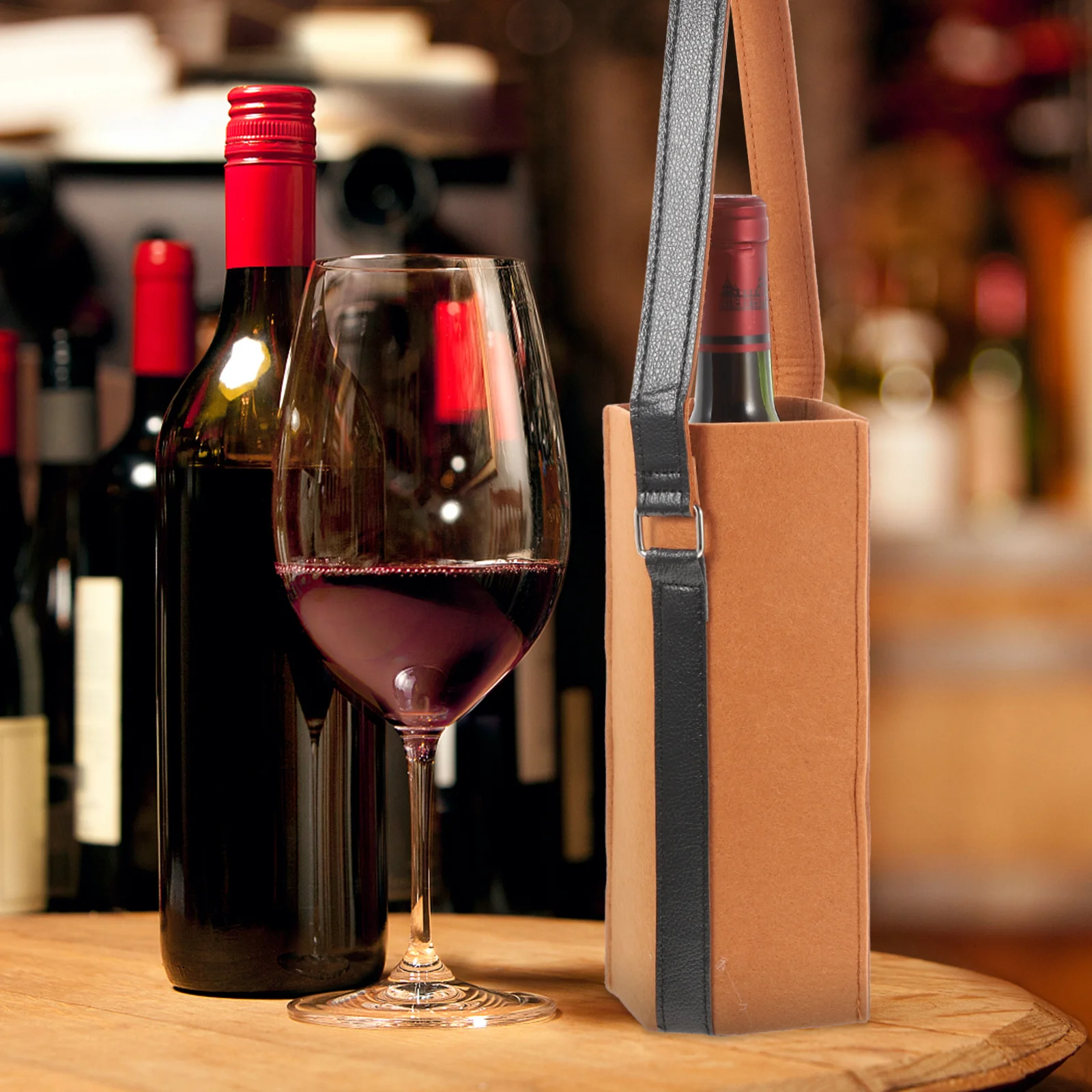 Single Wine Bottle Tote Bag Portable Felt Red Wine Carrier Gift Bag for Holiday Party Picnic Outdoor Felt Gift Bags
Single Wine Bottle Tote Bag Portable Felt Red Wine Carrier Gift Bag for Holiday Party Picnic Outdoor Felt Gift Bags