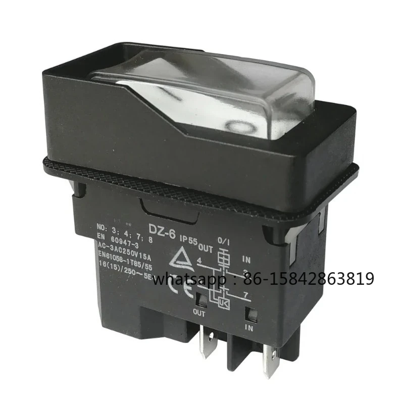 DKLD DZ-6 220V Waterproof Electromagnetic Push Button Switch for Branch Shredder 15A 4-Pins 5 pins IP55, White
DKLD DZ-6 220V Waterproof Electromagnetic Push Button Switch for Branch Shredder 15A 4-Pins 5 pins IP55, White