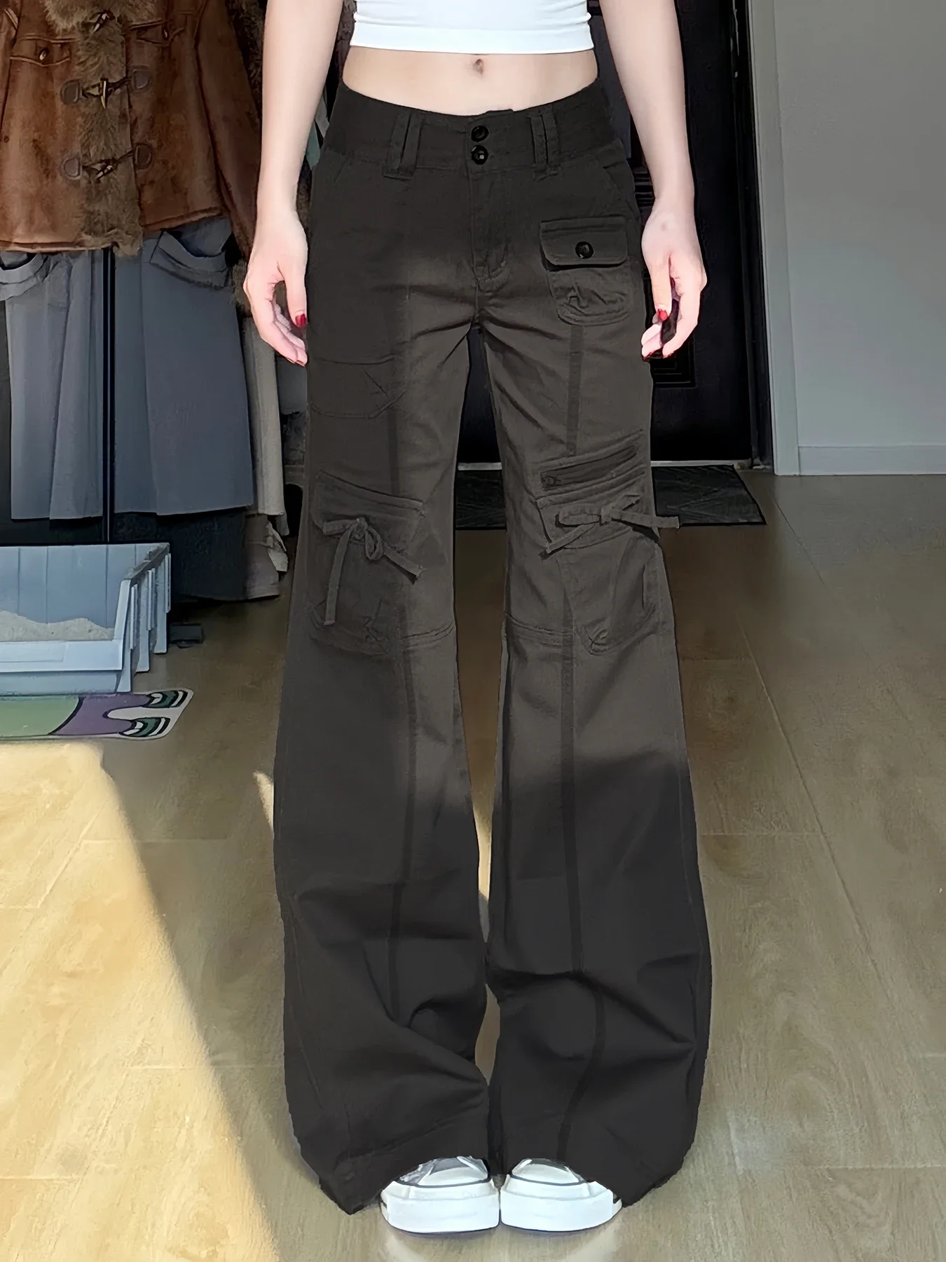 Рваные джинсы с низкой посадкой в стиле ретро, винтажные брюки-карго с низкой посадкой и карманами 2000-х годов, уличная одежда, джинсовые брюки Y2k
Рваные джинсы с низкой посадкой в стиле ретро, винтажные брюки-карго с низкой посадкой и карманами 2000-х годов, уличная одежда, джинсовые брюки Y2k