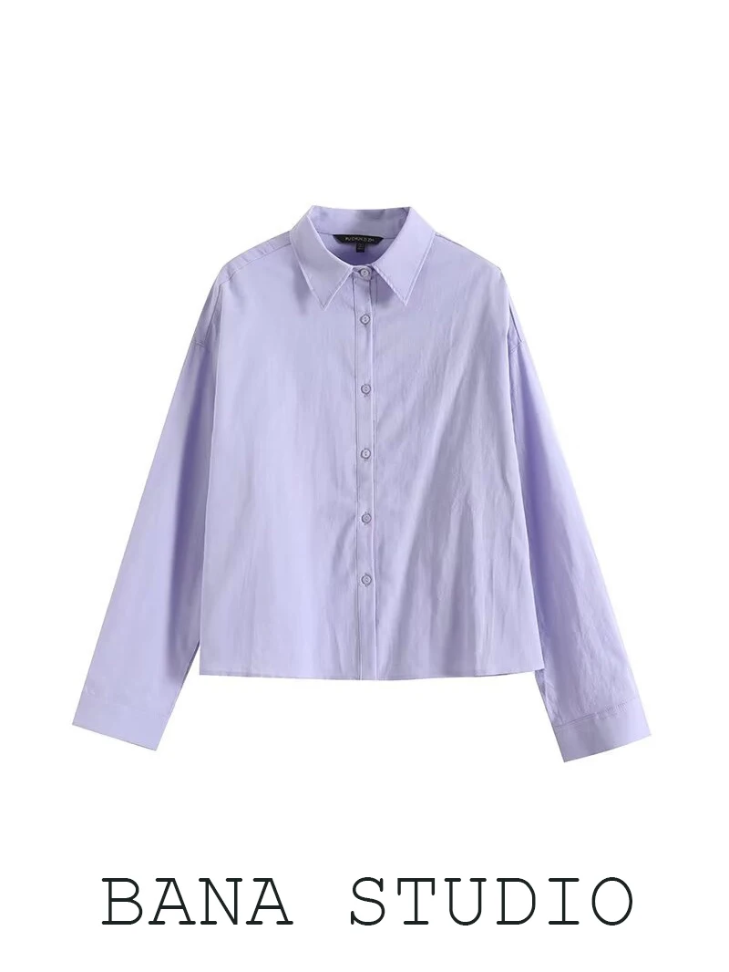 mat Purple Long Sve Cotton Linen irt for Women Simple Turn-down Collar Large Size Straight-cut Top Fem Clothing
mat Purple Long Sve Cotton Linen irt for Women Simple Turn-down Collar Large Size Straight-cut Top Fem Clothing