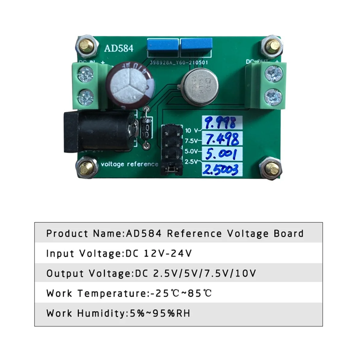 Practical AD584JH Voltage Reference Module Board Programmable 4 Channel DAC ADC Replace Work on 2.5V/7.5V/5V/10V DC12V-24V
Practical AD584JH Voltage Reference Module Board Programmable 4 Channel DAC ADC Replace Work on 2.5V/7.5V/5V/10V DC12V-24V