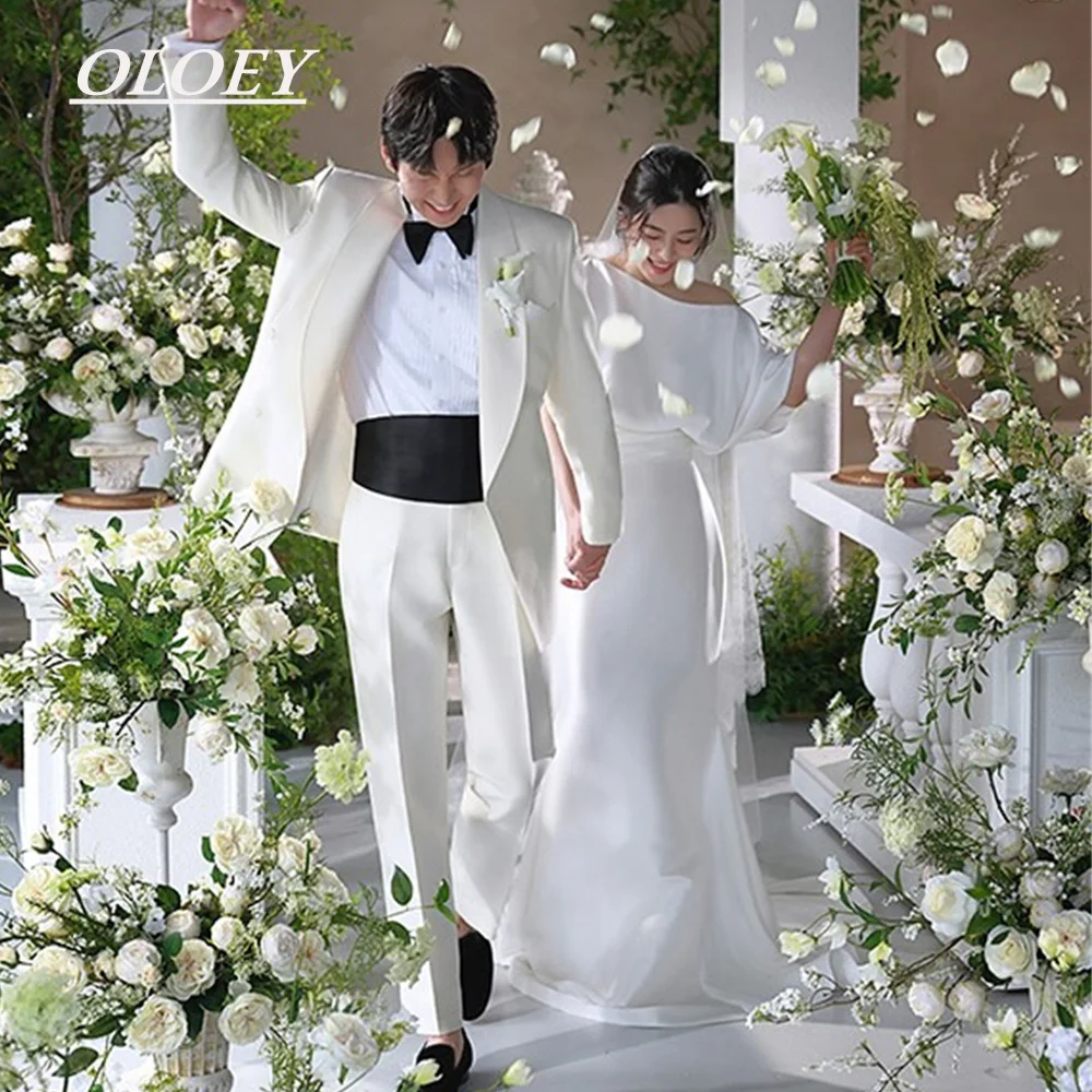 OLOEY Elegant O Neck A-line Wedding Dresses Silky Satin Floor Length Short Sleeves Bridal Gown Customized Korea Photoshoot
OLOEY Elegant O Neck A-line Wedding Dresses Silky Satin Floor Length Short Sleeves Bridal Gown Customized Korea Photoshoot