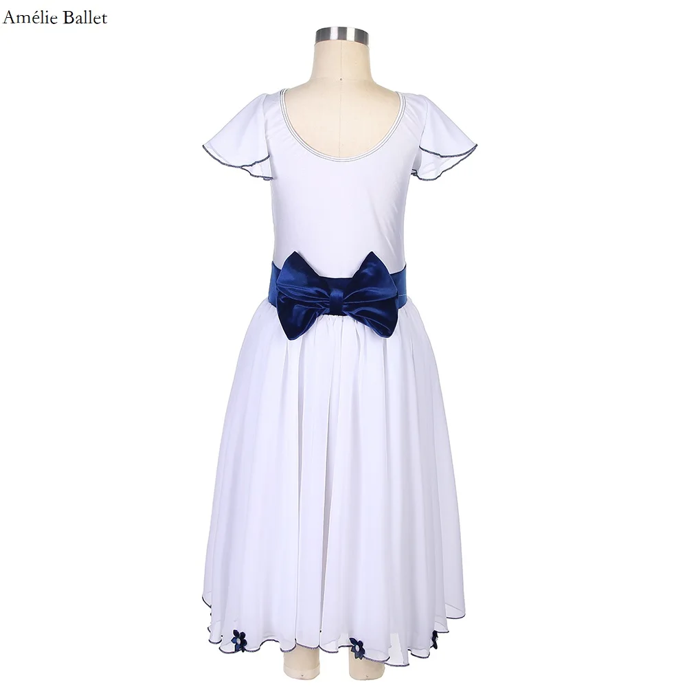 22108 Girls & Women White Spandex Bodice with Blue Bow Decoration Ballet Costumes with Long Chiffon Skirt Performance Dancewear
22108 Girls & Women White Spandex Bodice with Blue Bow Decoration Ballet Costumes with Long Chiffon Skirt Performance Dancewear