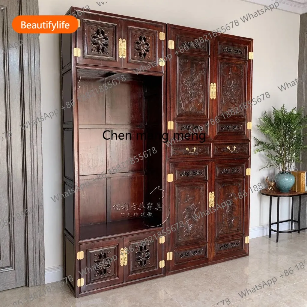 Chinese-style all-solid wood door hall cabinet, camphor wood shoe cabinet, living room storage porch high cabinet A50
Chinese-style all-solid wood door hall cabinet, camphor wood shoe cabinet, living room storage porch high cabinet A50