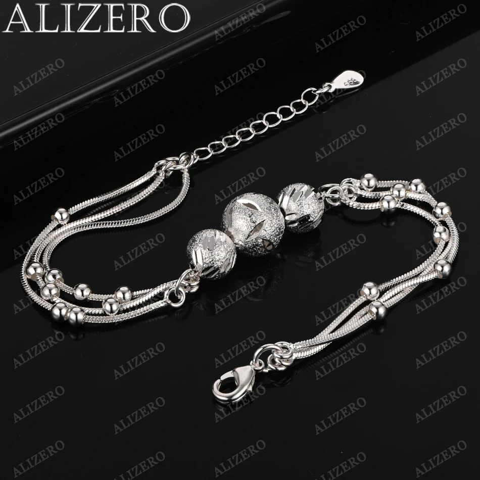 ALIZERO 925 Sterling Silver Bracelet Lucky Beads Ball Chain Bracelets For Women Fashion Wedding Party Fine Jewelry
ALIZERO 925 Sterling Silver Bracelet Lucky Beads Ball Chain Bracelets For Women Fashion Wedding Party Fine Jewelry