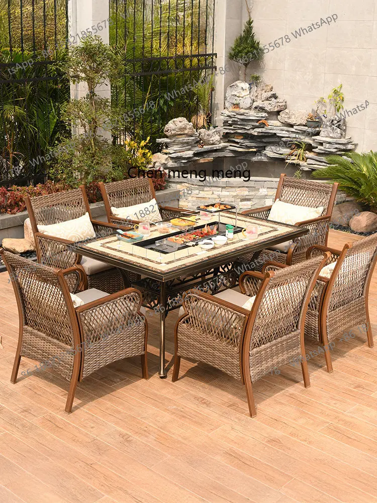 Outdoor rattan chair rattan leisure courtyard balcony tea table combination outdoor yard garden barbecue table and chairs
Outdoor rattan chair rattan leisure courtyard balcony tea table combination outdoor yard garden barbecue table and chairs