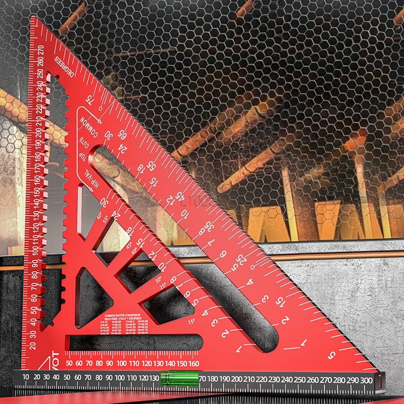 7/12 Inch Triangular Ruler Imperial/metric 90-degree Angle Ruler Multi-functional Angle Measuring Ruler with Horizontal Bubble
7/12 Inch Triangular Ruler Imperial/metric 90-degree Angle Ruler Multi-functional Angle Measuring Ruler with Horizontal Bubble