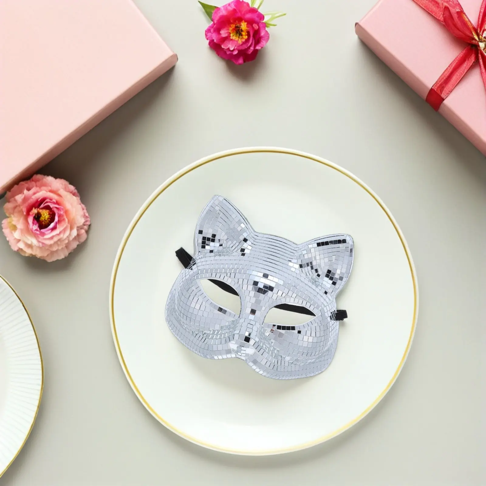 2Pcs Disco Ball Cat Style Masquerade Mask Adult Glitter Face Cover Vintage Venetian Carnival Halloween Party Costume Mask Sequin
2Pcs Disco Ball Cat Style Masquerade Mask Adult Glitter Face Cover Vintage Venetian Carnival Halloween Party Costume Mask Sequin