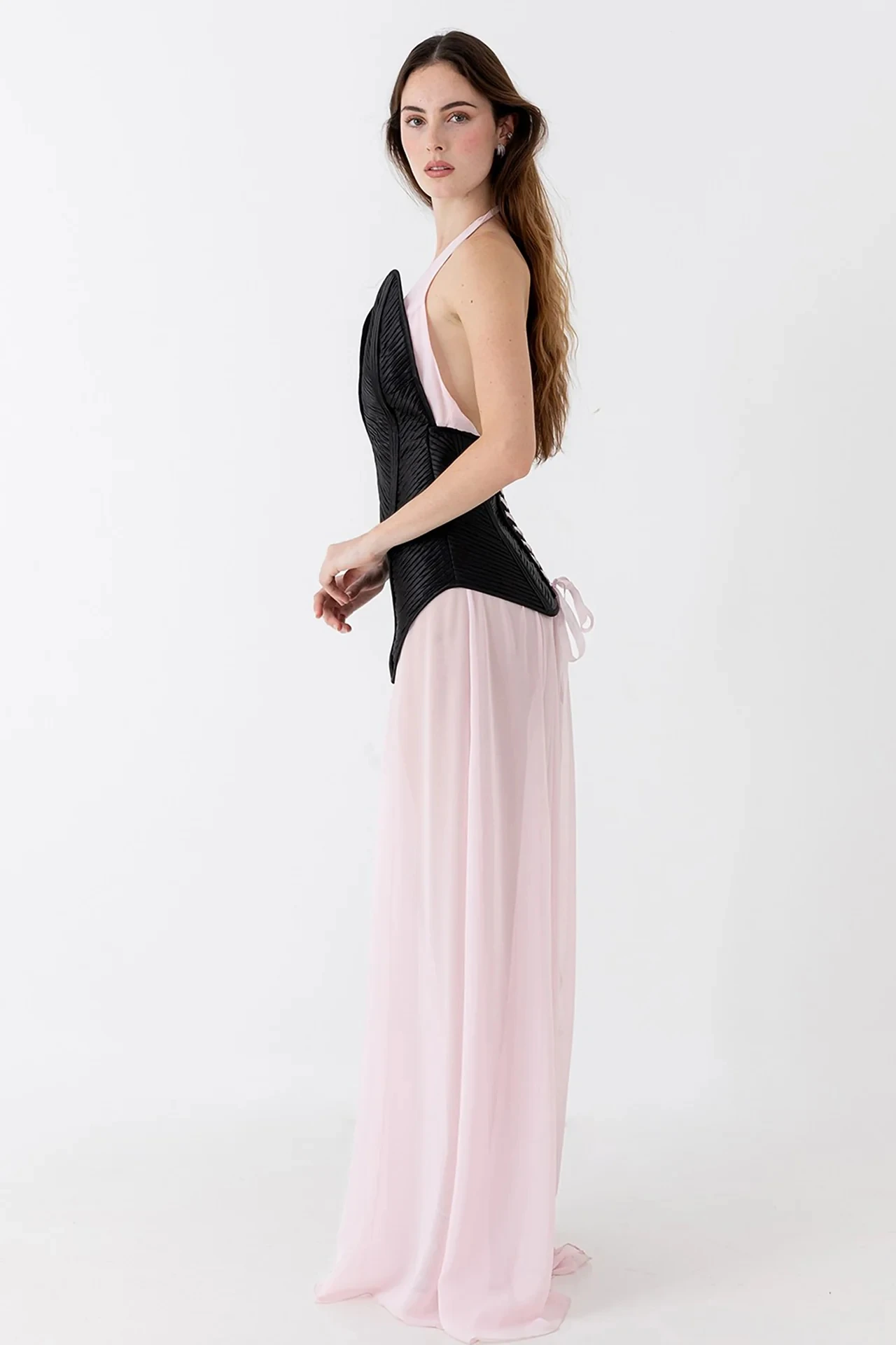 Women's Chiffon A-line Prom Gowns Customized Halter Sleeveless Evening Dresses Fashion Contrast Color Back Lace Up Party Dress
Women's Chiffon A-line Prom Gowns Customized Halter Sleeveless Evening Dresses Fashion Contrast Color Back Lace Up Party Dress
