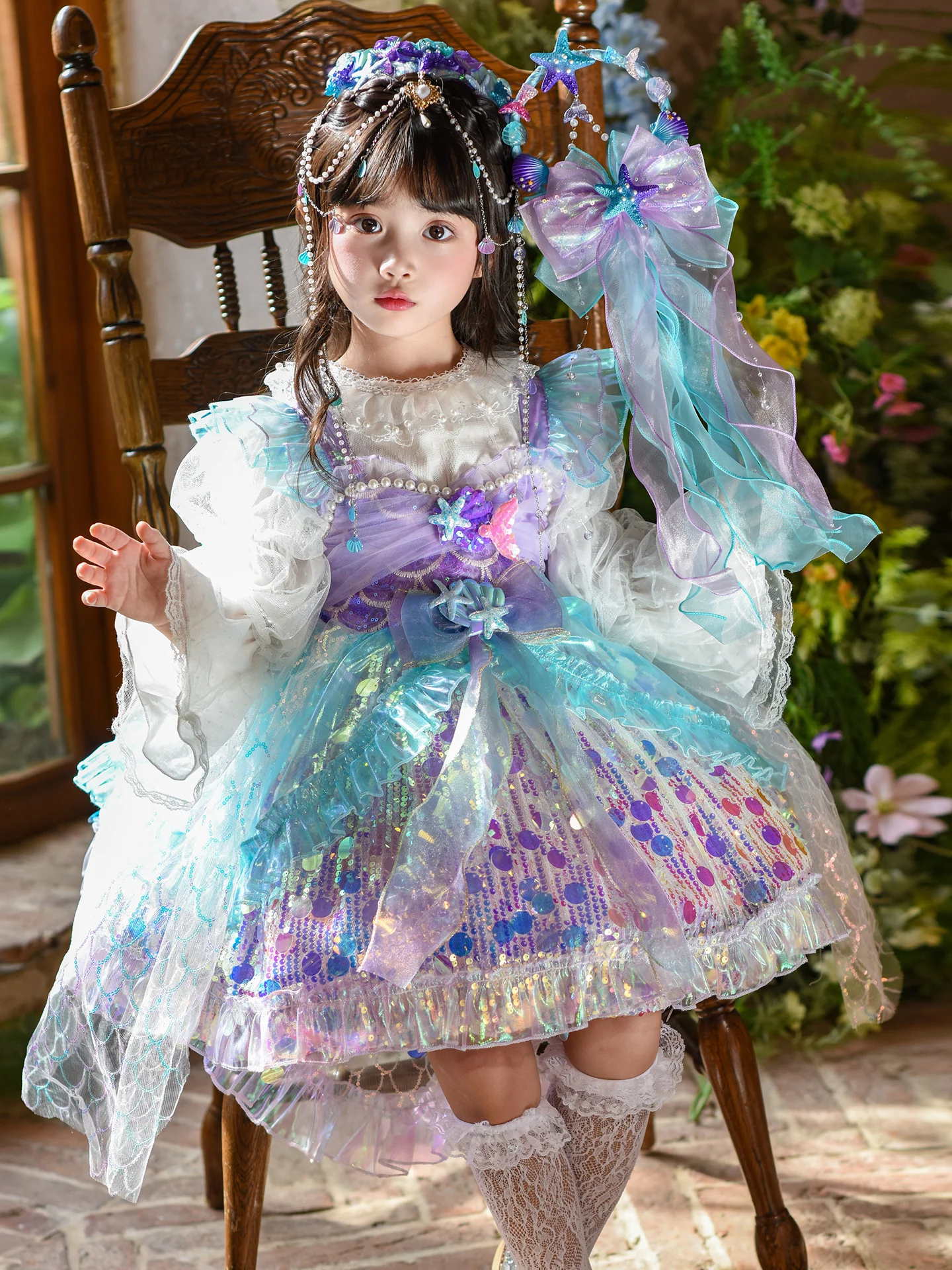 Костюм принцессы-русалки для девочек: весенне-осенний/зимний комплект из двух предметов с длинными рукавами и юбкой, мягкий, приятный на ощупь
Костюм принцессы-русалки для девочек: весенне-осенний/зимний комплект из двух предметов с длинными рукавами и юбкой, мягкий, приятный на ощупь