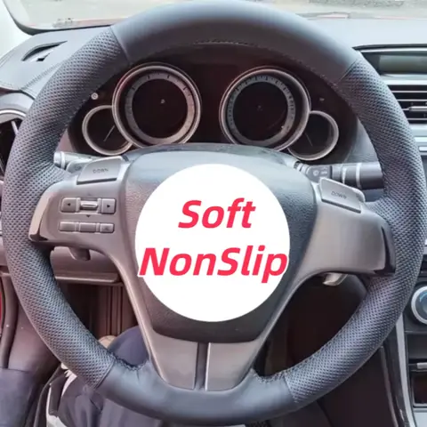 Hand-Sewn Microfiber Leather 2007 2008 2009 2010 2011 2012 Car Interior Accessories Car Steering Wheel Cover For Mazda 6 (GH)
