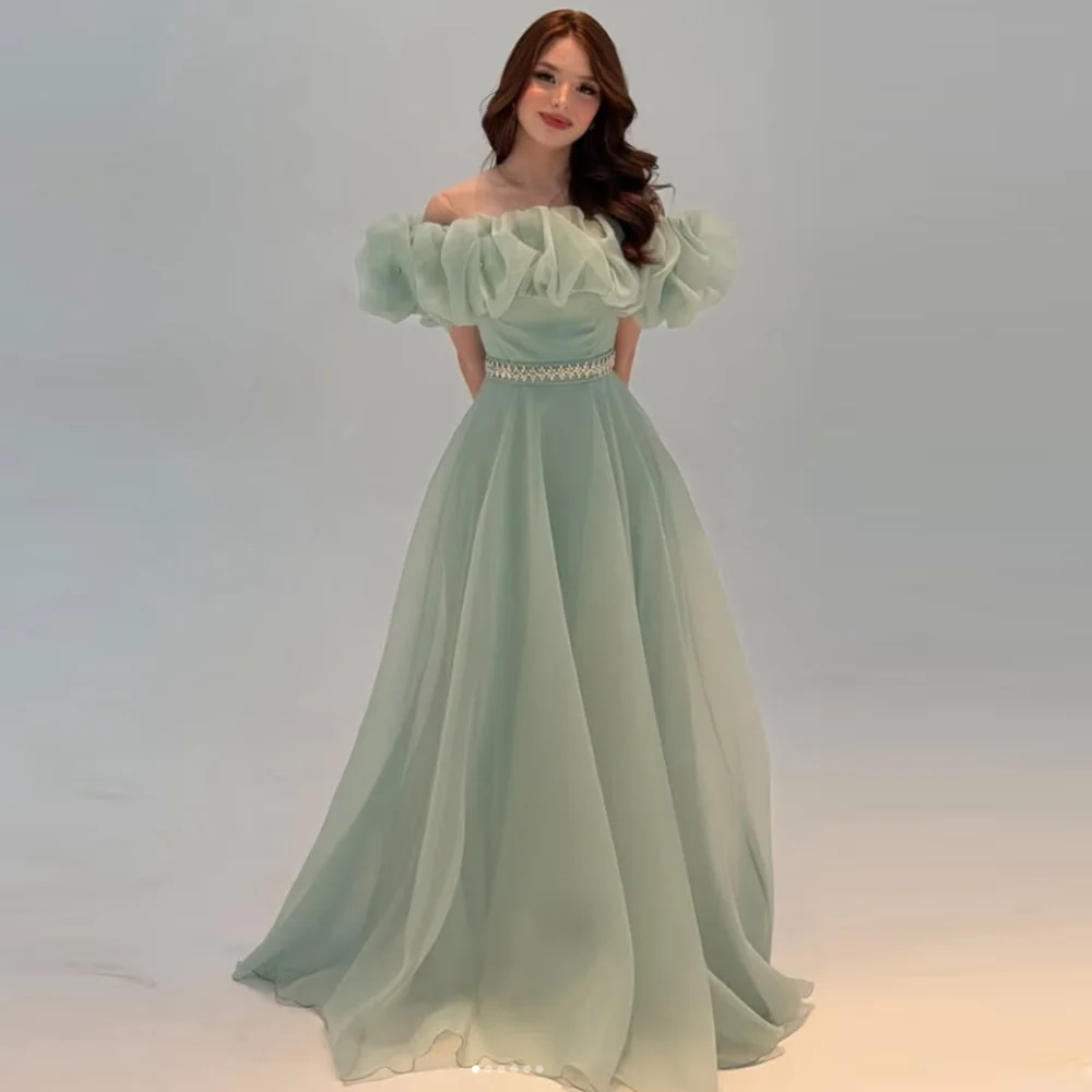 Women's A-line Evening Dresses Floor-length Off The Shoulder Sleeveless Prom Dresses Fashion Crystal Draped Customized Gowns
Women's A-line Evening Dresses Floor-length Off The Shoulder Sleeveless Prom Dresses Fashion Crystal Draped Customized Gowns