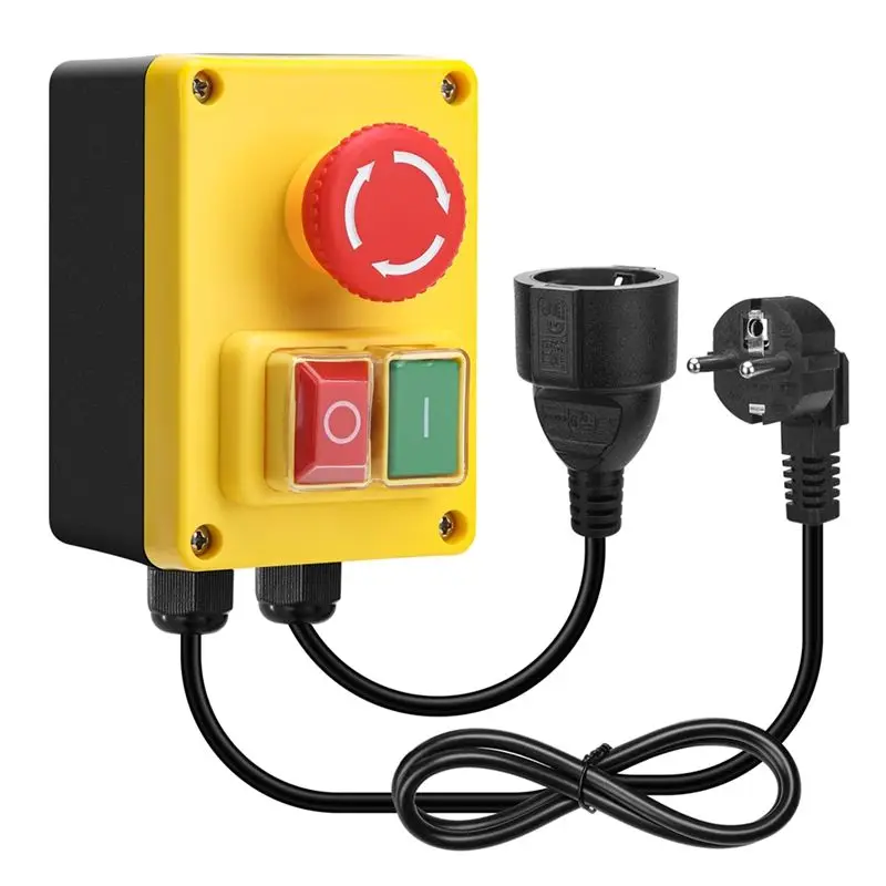 N96R Ideal For Milling Tables& Electrical Devices 220V Single-Phase Safety Switch With Emergency Stop, Eu Plug
N96R Ideal For Milling Tables& Electrical Devices 220V Single-Phase Safety Switch With Emergency Stop, Eu Plug