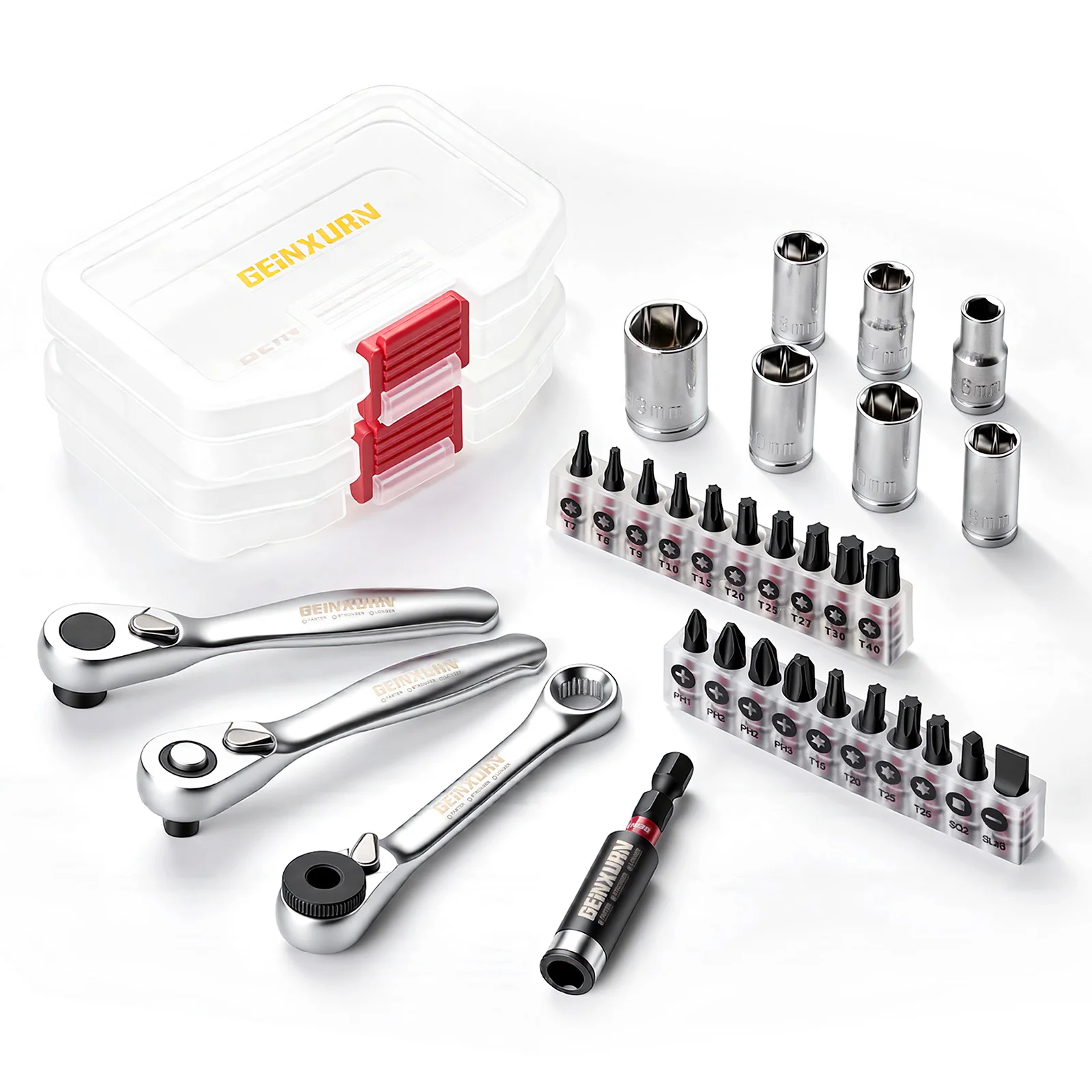 Geinxurn 1/4-inch Ratchet Wrench Set & Mini Spanner and Screwdriver Set, for Portable Plastic Box
Geinxurn 1/4-inch Ratchet Wrench Set & Mini Spanner and Screwdriver Set, for Portable Plastic Box
