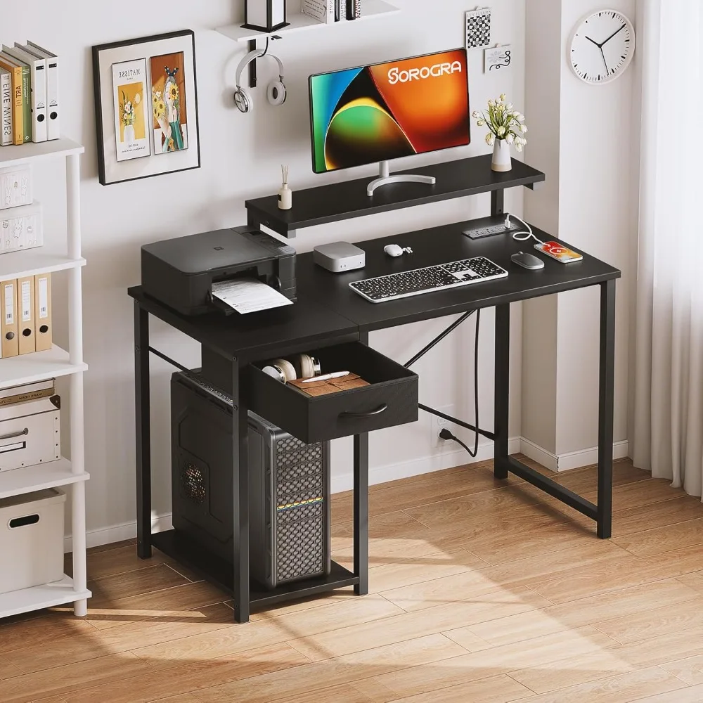 Computer Desk with Adjustable Monitor Stand, 39.4 in Small Desk with Reversible Storage Shelves, Office Desk with Large Desktop
Computer Desk with Adjustable Monitor Stand, 39.4 in Small Desk with Reversible Storage Shelves, Office Desk with Large Desktop