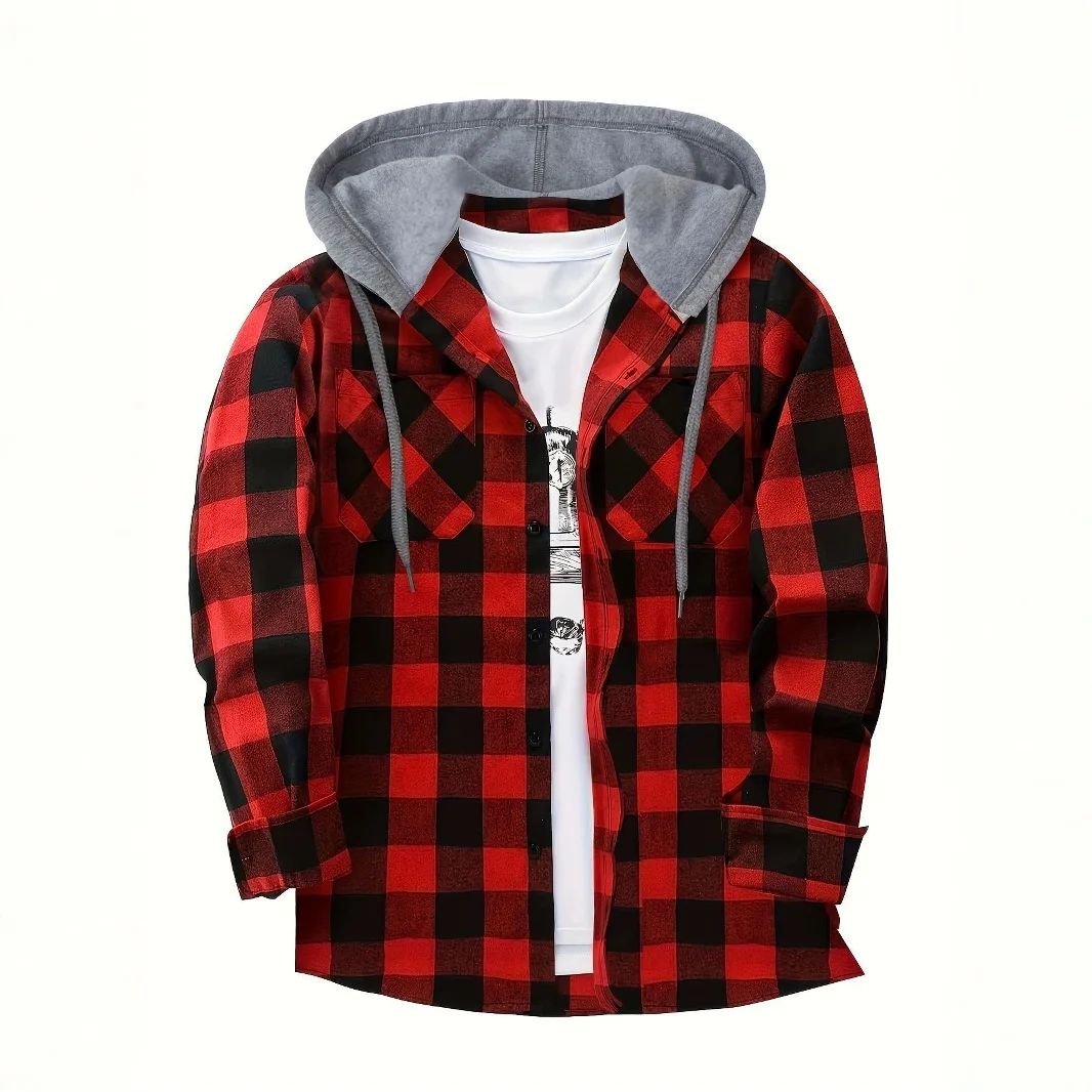 Youth Fashion Street Hooded Plaid Shirt Men's Slim Fit Long Sleeved Shirt Couple Travel Casual Shirt Men's Sports Shirt Jacket
Youth Fashion Street Hooded Plaid Shirt Men's Slim Fit Long Sleeved Shirt Couple Travel Casual Shirt Men's Sports Shirt Jacket