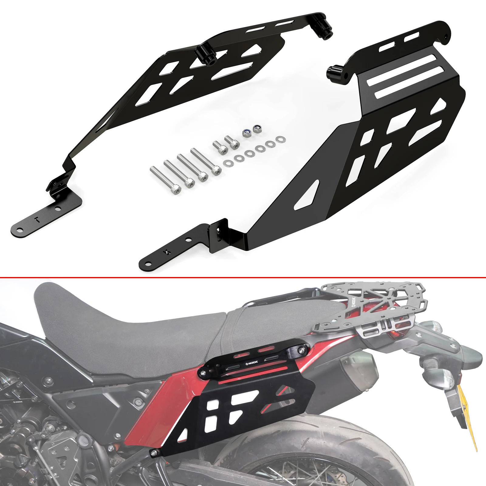 Боковая багажная полка для Yamaha Tenere 700, опорные кронштейны для седельной сумки, боковой багажник для Yamaha Tenere 700 XTZ700 2019-2023 2024
Боковая багажная полка для Yamaha Tenere 700, опорные кронштейны для седельной сумки, боковой багажник для Yamaha Tenere 700 XTZ700 2019-2023 2024