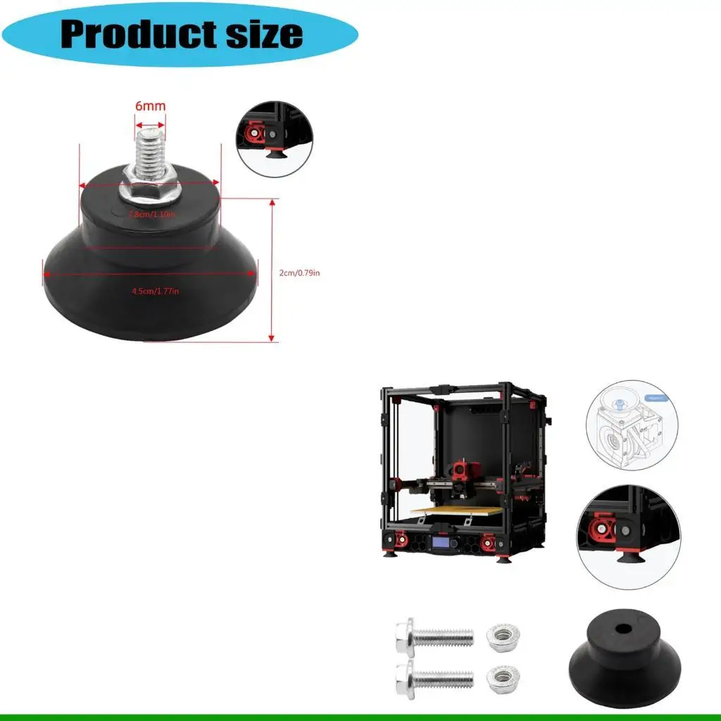 U55C 4Pcs Multifunctional Shock Absorbing Foot Pad Bearing Anti Shock Feet Pad Replacement for Voron 2.4 3D Printer
U55C 4Pcs Multifunctional Shock Absorbing Foot Pad Bearing Anti Shock Feet Pad Replacement for Voron 2.4 3D Printer