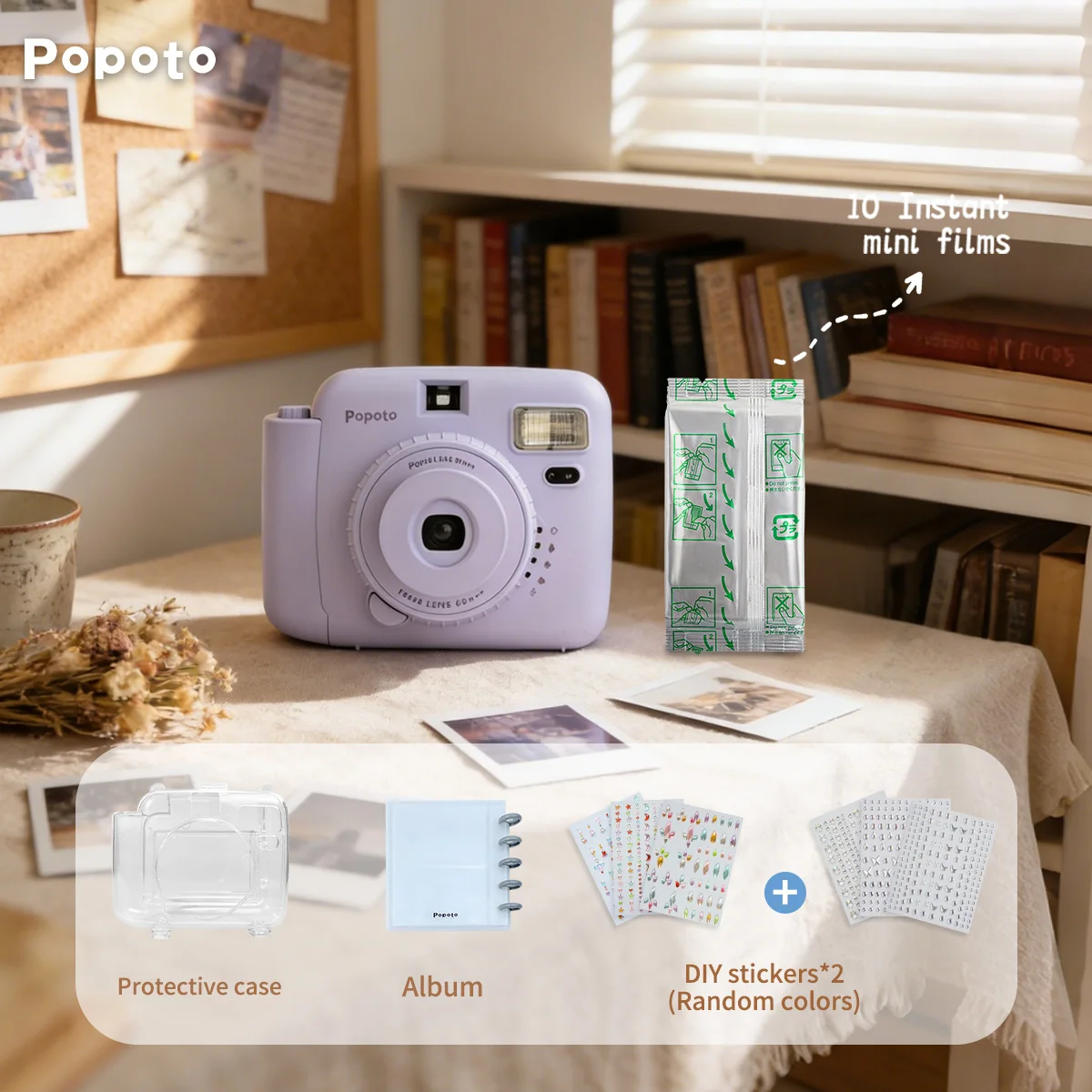 Фотоаппарат Popoto для моментальной печати, совместимый с пленками mini 11/12, в комплекте 10 мини-пленок для моментальной печати, портативный, автоматическая экспозиция, прост в использовании.
Фотоаппарат Popoto для моментальной печати, совместимый с пленками mini 11/12, в комплекте 10 мини-пленок для моментальной печати, портативный, автоматическая экспозиция, прост в использовании.