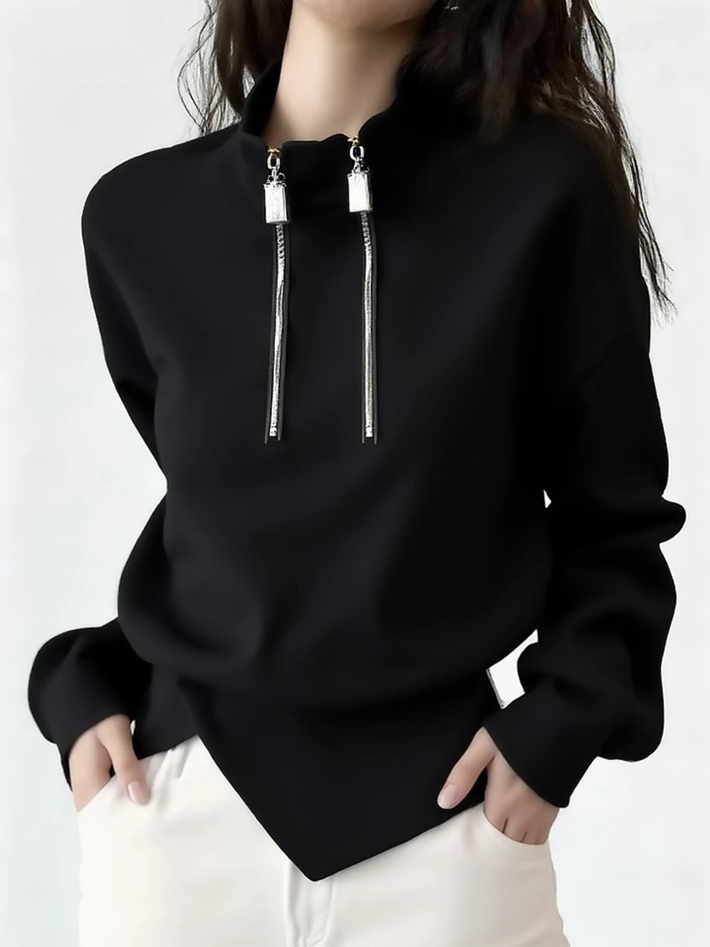 Double Zipper Hoodie Long Sleeve Base Layer Pure Color Lazy Fashion Spring 2026 Women's Loose Fit Comfortable Casual Top
Double Zipper Hoodie Long Sleeve Base Layer Pure Color Lazy Fashion Spring 2026 Women's Loose Fit Comfortable Casual Top