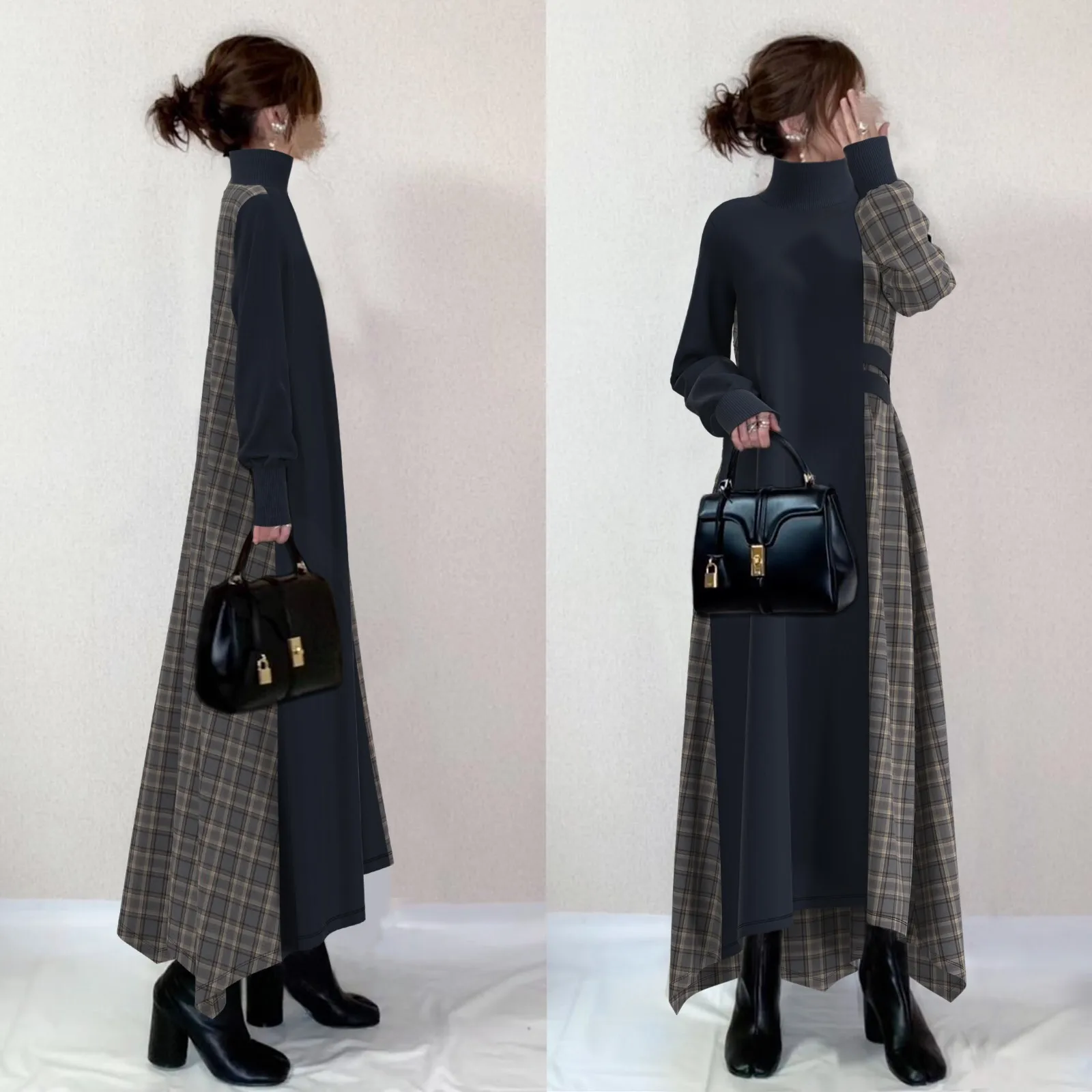 2025 Autumn/winter New Senior Splicing Grid Large Swing Dress Kpop Korean Chic Famale 2025 Summer Dress Robe Vestido Women Party
2025 Autumn/winter New Senior Splicing Grid Large Swing Dress Kpop Korean Chic Famale 2025 Summer Dress Robe Vestido Women Party