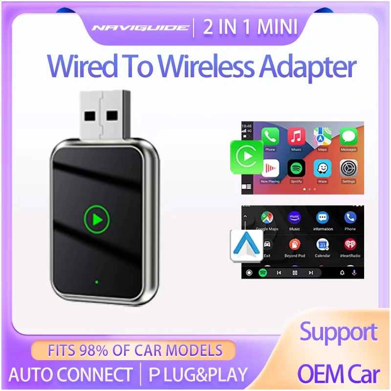 Wireless Carplay Adapter Mini Box Apple Carplay USB Plug Play BT WiFi Fast Pairing Stable Performance OEM Wired Cars Car Play
Wireless Carplay Adapter Mini Box Apple Carplay USB Plug Play BT WiFi Fast Pairing Stable Performance OEM Wired Cars Car Play