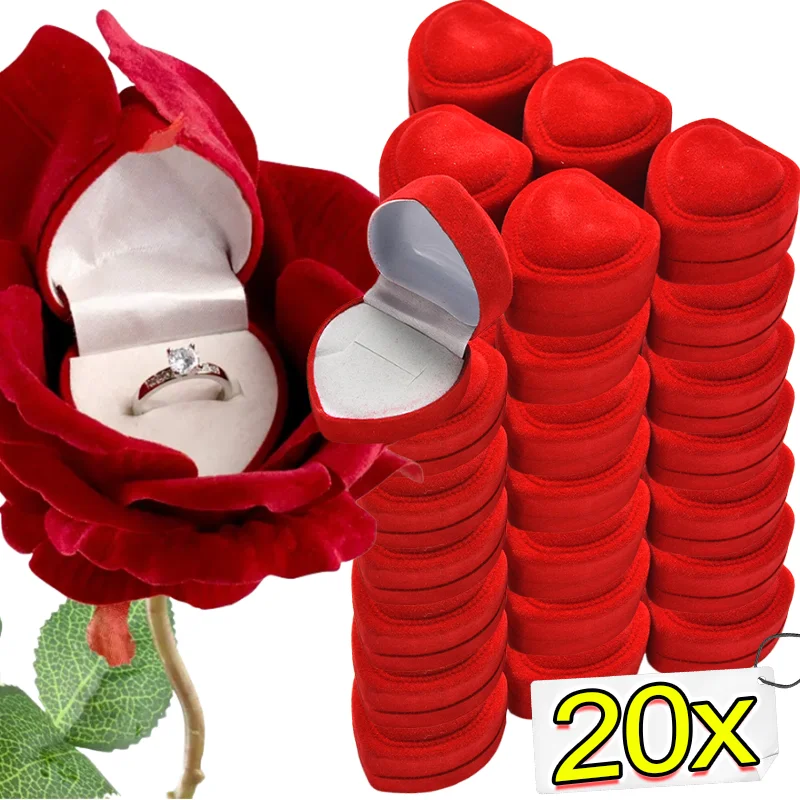 Flocking Red Heart Shape Ring Boxes for Wedding Rings Romantic Valentine Day Gifts Charms Jewelry Display Cases Wholesale
Flocking Red Heart Shape Ring Boxes for Wedding Rings Romantic Valentine Day Gifts Charms Jewelry Display Cases Wholesale