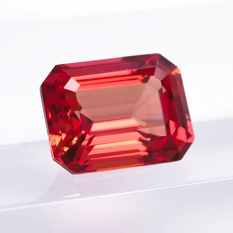 Emerald Cut Sunset Red Color Lab Grown Sapphire for Charms Jewelry Making DIY Ring Necklace Earrings Main Materials Certificate
Emerald Cut Sunset Red Color Lab Grown Sapphire for Charms Jewelry Making DIY Ring Necklace Earrings Main Materials Certificate