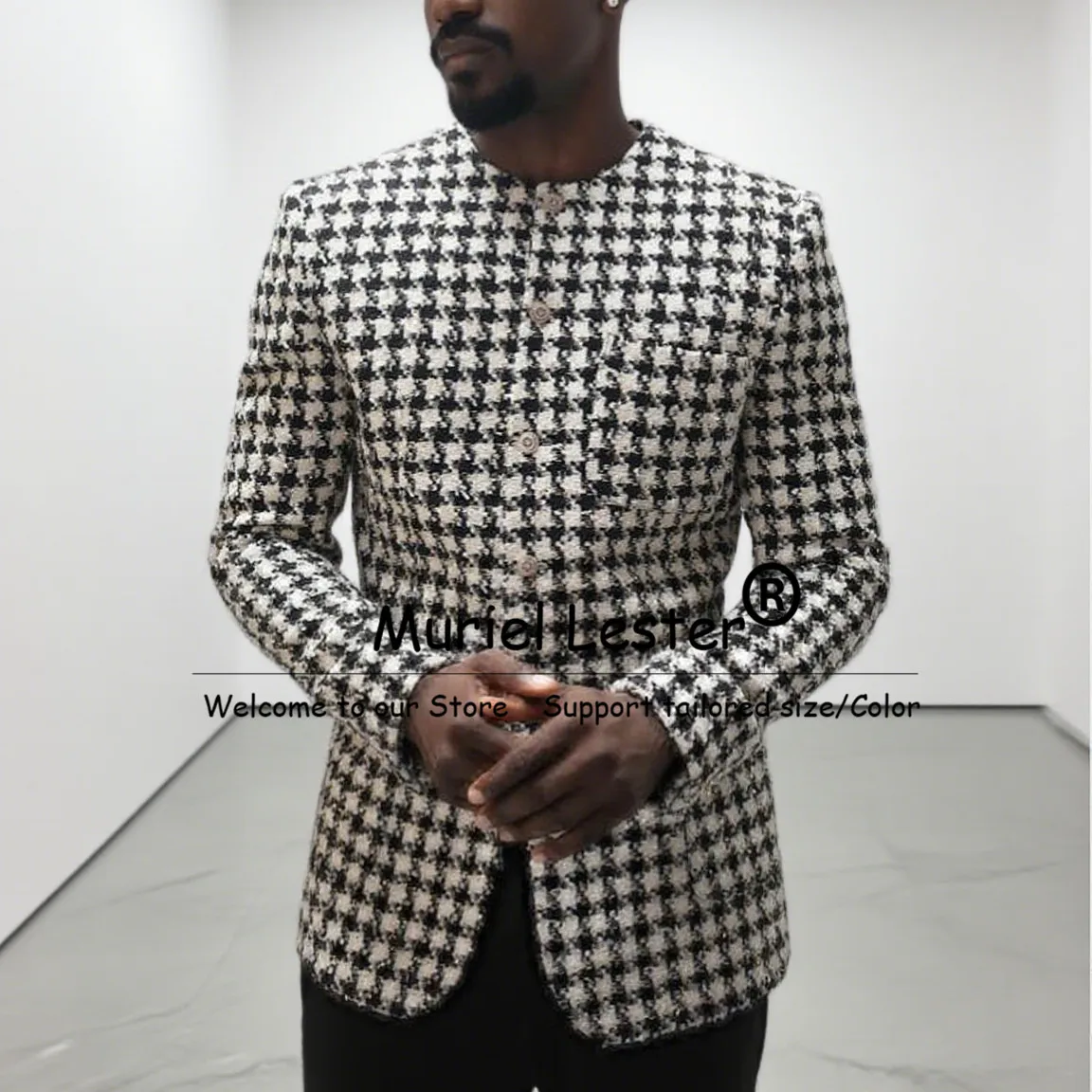 Classic Houndstooth Suits Men 2 Pieces Sets Chinese Style Single Breasted Groom Blazer Customized Man Banquet Party Tuxedos 2026
Classic Houndstooth Suits Men 2 Pieces Sets Chinese Style Single Breasted Groom Blazer Customized Man Banquet Party Tuxedos 2026