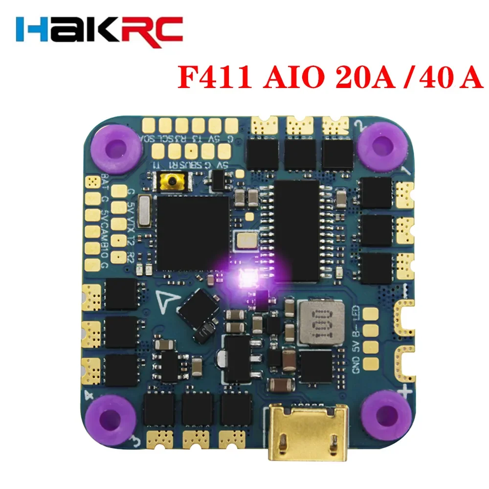 Контроллер полета HAKRC F4126 F411 AIO ICM42688 BLHELI_S 20A/40A ESC встроенный OSD барометр Датчик тока 2-6S для РУ FPV дрона
Контроллер полета HAKRC F4126 F411 AIO ICM42688 BLHELI_S 20A/40A ESC встроенный OSD барометр Датчик тока 2-6S для РУ FPV дрона