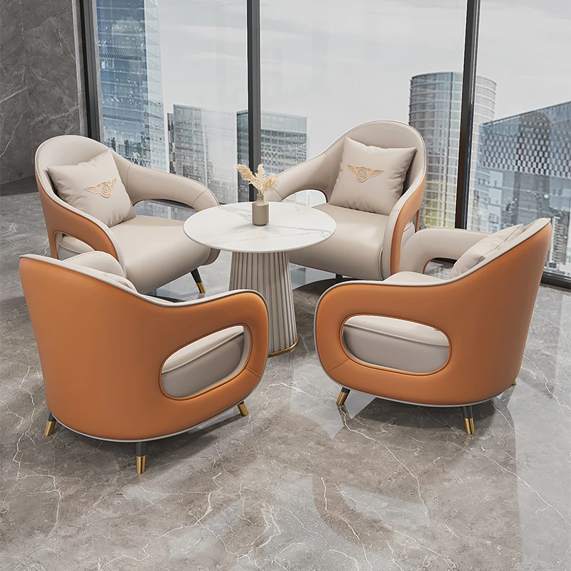 Light luxury modern sales office, beauty salon, one table, 4 chairs, sofa combination
Light luxury modern sales office, beauty salon, one table, 4 chairs, sofa combination