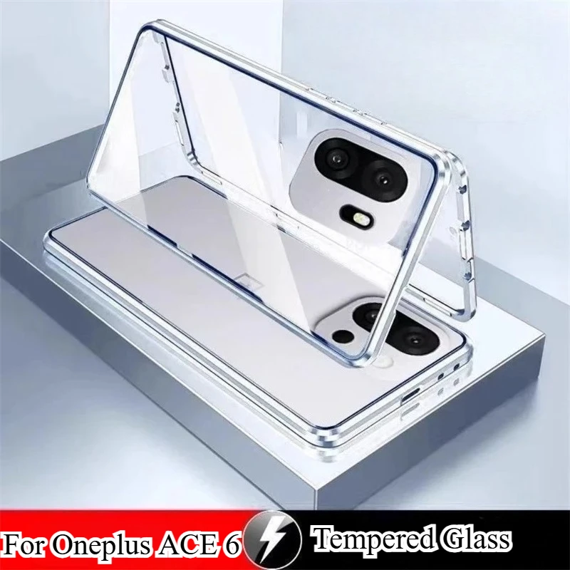 For Oneplus ACE 6 Magnetic Adsorption Double-Sided Tempered Glass Phone Case for Vivo One Plus 15R 6T Metal Frame Hard Cover
For Oneplus ACE 6 Magnetic Adsorption Double-Sided Tempered Glass Phone Case for Vivo One Plus 15R 6T Metal Frame Hard Cover