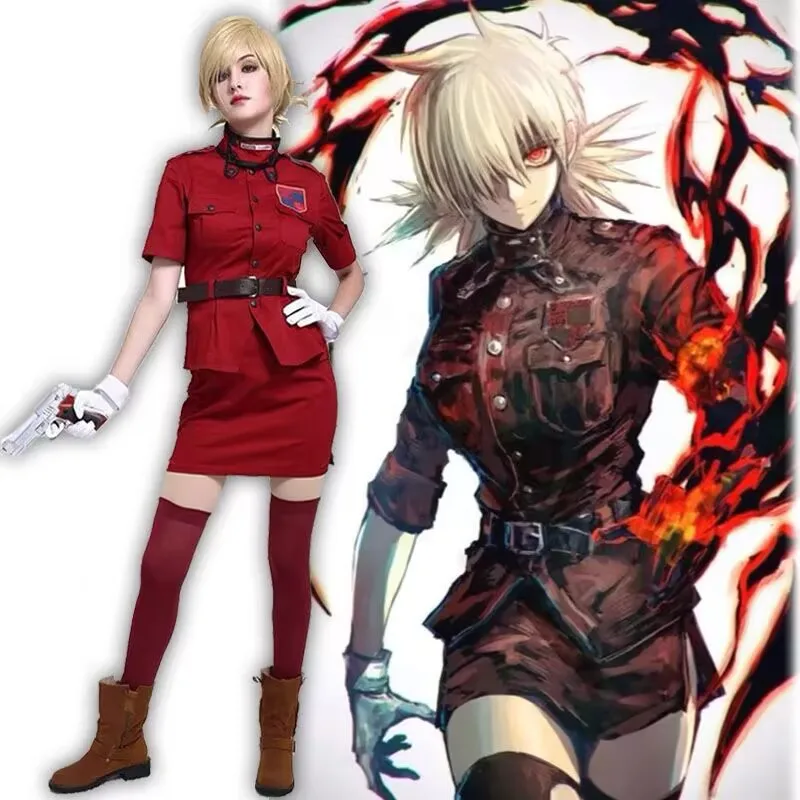 Anime Hellsing Herushingu Seras Victoria Cosplay Costume Wig Vampire Red Police Uniform Skirt Wig Woman Men Sexy Carnival Suit
Anime Hellsing Herushingu Seras Victoria Cosplay Costume Wig Vampire Red Police Uniform Skirt Wig Woman Men Sexy Carnival Suit