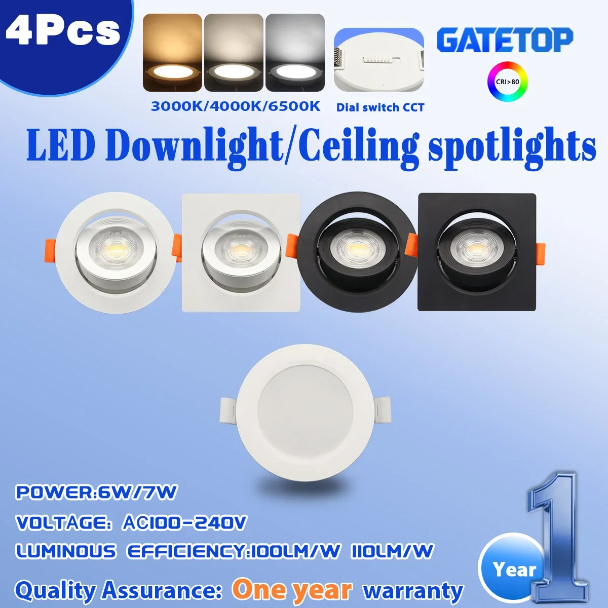 4 шт. CCT 3000/4000/6500K точечный светодиодный потолочный светильник с антибликовым покрытием, складной прожектор для спальни, ванной комнаты, поверхностного монтажа
4 шт. CCT 3000/4000/6500K точечный светодиодный потолочный светильник с антибликовым покрытием, складной прожектор для спальни, ванной комнаты, поверхностного монтажа