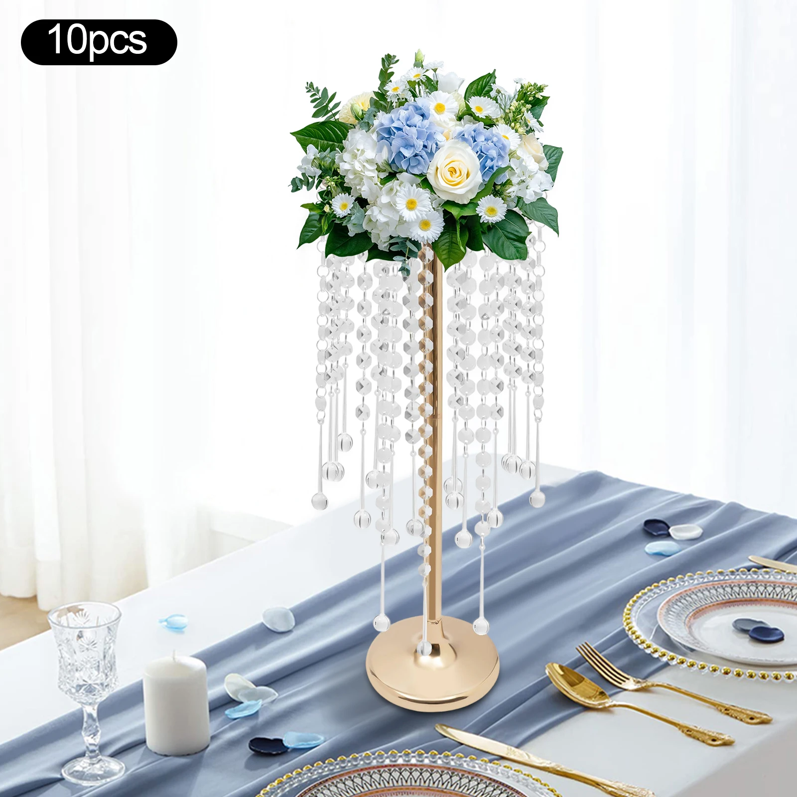 10Pcs Gold Crystal Flower Stand Wedding Display Stand Table Centerpieces Iron Electroplated Wedding Supplies Wedding Decoration for Engagement Birthday Party Home Event Decor
10Pcs Gold Crystal Flower Stand Wedding Display Stand Table Centerpieces Iron Electroplated Wedding Supplies Wedding Decoration for Engagement Birthday Party Home Event Decor
