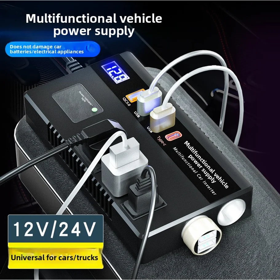Portable Car Inverter 12v 24v To 220v Socket Adapter Port For Fast Charging Car Charger Suitable For Cars, Trucks, Suvs, Rvs
Portable Car Inverter 12v 24v To 220v Socket Adapter Port For Fast Charging Car Charger Suitable For Cars, Trucks, Suvs, Rvs