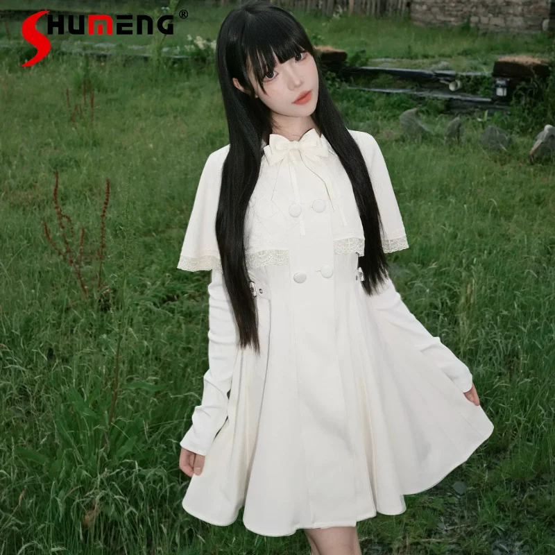 Original Design Japanese Cloak Retro Autumn Elegant Chic Waist Lace Dress Y2k Clothes White Color Long-sleeves Dresses For Women
Original Design Japanese Cloak Retro Autumn Elegant Chic Waist Lace Dress Y2k Clothes White Color Long-sleeves Dresses For Women
