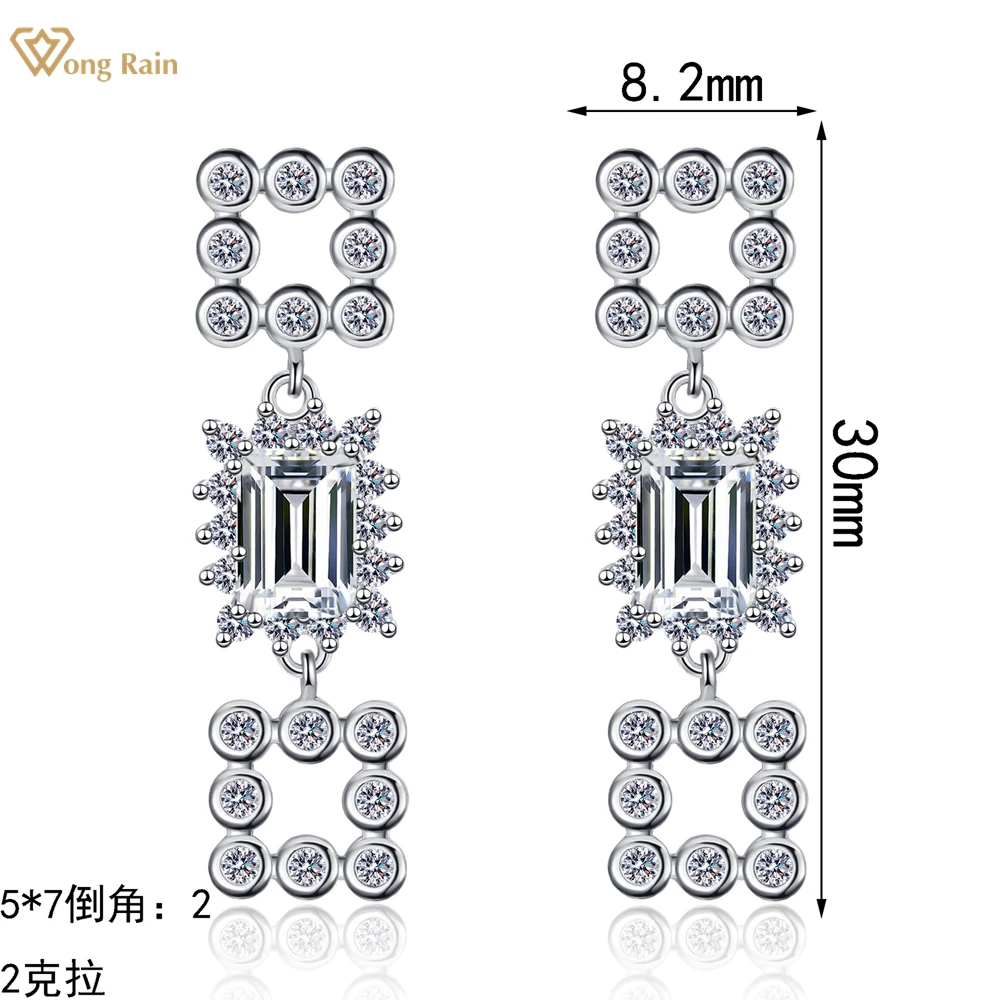 Wong Rain, 100% стерлинговое серебро 925 пробы VVS1 3EX D, цвет, изумрудная сияющая огранка, настоящие муассанитовые бриллианты, висячие серьги, ювелирные изделия
Wong Rain, 100% стерлинговое серебро 925 пробы VVS1 3EX D, цвет, изумрудная сияющая огранка, настоящие муассанитовые бриллианты, висячие серьги, ювелирные изделия