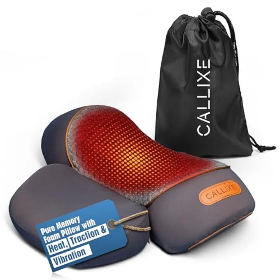 3-in-1 Wireless Neck Massager Pillow with Heat and Gentle Traction for Relaxing Neck and Shoulder Support in Black with Vibrati
3-in-1 Wireless Neck Massager Pillow with Heat and Gentle Traction for Relaxing Neck and Shoulder Support in Black with Vibrati