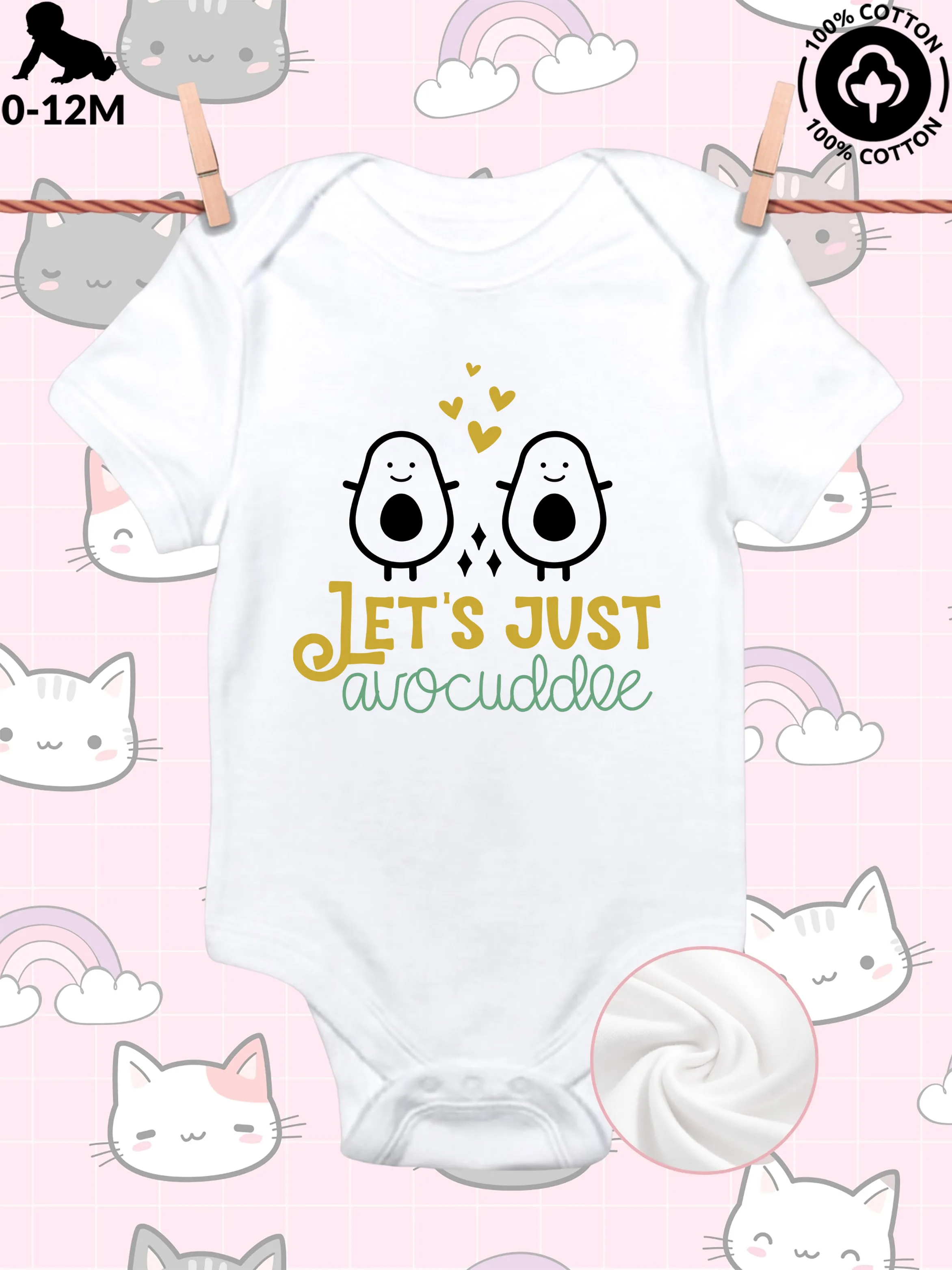 Let's Just Avocuddle Unisex Baby Crawling Suit, Pure Cotton Soft Onesie, All-Season Wear White Bodysuit 190GSM
Let's Just Avocuddle Unisex Baby Crawling Suit, Pure Cotton Soft Onesie, All-Season Wear White Bodysuit 190GSM