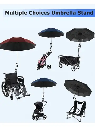 Eary Adjustable Umbrella Mount Stand Baby Stroller Accessory Umbrella Holder Foldable Umbrella UV Sun Protection Rainproof