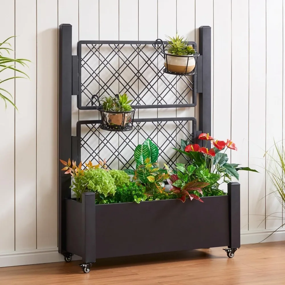 Metal Raised Garden Bed with Trellis, 50Hx38Wx14D Inch Compact Planter Box for Climbing Plants, Patio Balcony, Customized
Metal Raised Garden Bed with Trellis, 50Hx38Wx14D Inch Compact Planter Box for Climbing Plants, Patio Balcony, Customized