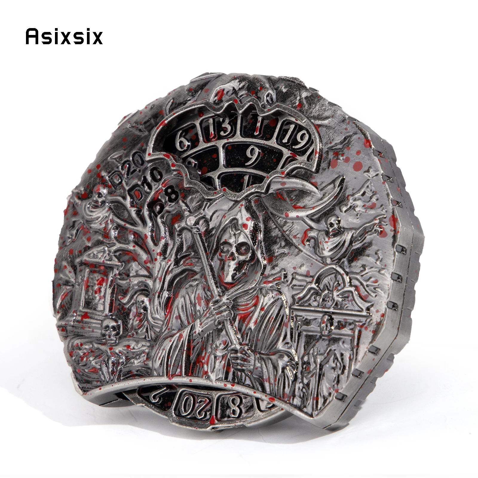 Silver Red Skull Style A Spinning Wheel Toy with Dice for A Multiplayer Rotation Game, Featuring A Dice Scoring System
Silver Red Skull Style A Spinning Wheel Toy with Dice for A Multiplayer Rotation Game, Featuring A Dice Scoring System